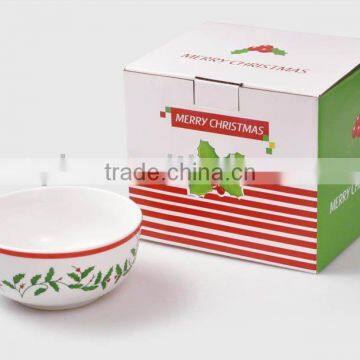 set of 4pcs 5.5" porcelain bowl with decal printing for Christmas