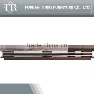 Unique Design Natural Travertine Wooden Coffee Table Set photo-3