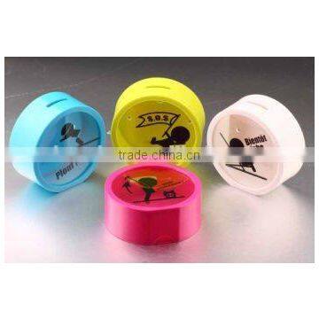 Hot design cylinder shape mini size plastic coin collector