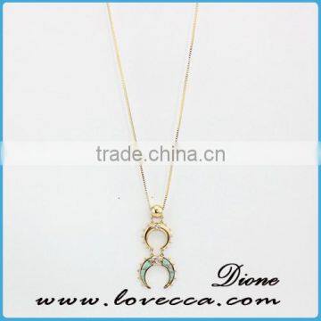 Fashion Jewelry White Stone Necklace Chain Turquoise Necklace photo-2