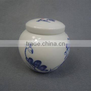 Special finished blue and white porcelain ceramic wholesale urns for ashes