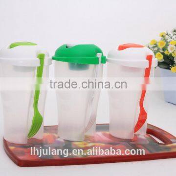 Wholesale BPA-Free Plastic Salad Shaker /plastic Salad Cup With Fork/plastic Salad Shaker on the Go photo-5