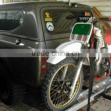 Towbar Dirt Small Motor Bike Motorcycle Motorbike Utility Trailer 2 Arms Carrier Rack With Ramp For Sale photo-2