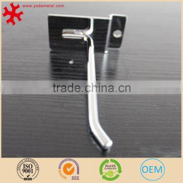 4-Inch Chromed Slatwall Metal Hooks With Stabilizer and Double Hook Clips, Black photo-5