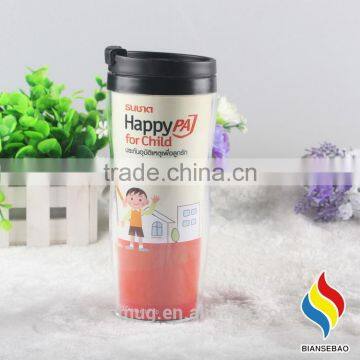 BPA Free Paper Insert Plastic Cup 12oz Double Wall Paper Cup photo-4