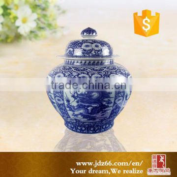 Ancient style excellent quality chinese dragon blue and white porcelain used container for sale in dubai