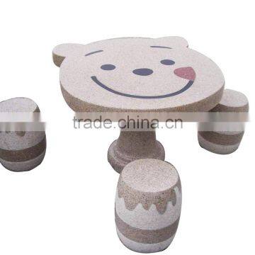 Haobo lovely cheap garden table and chair with bear carved