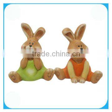 Ceramic rabbit easter decoration