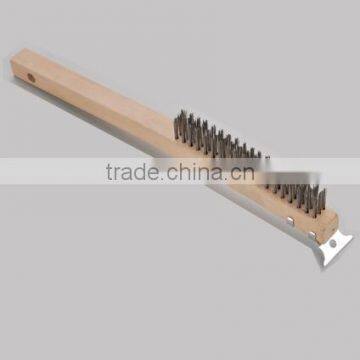 2016 the newest style SJIE3032-1 high quality wooden handle knotted wire cup brush with shank