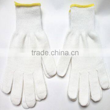 Most popular/2015 new/13 gauge bleached white cotton knitted glove/working glove