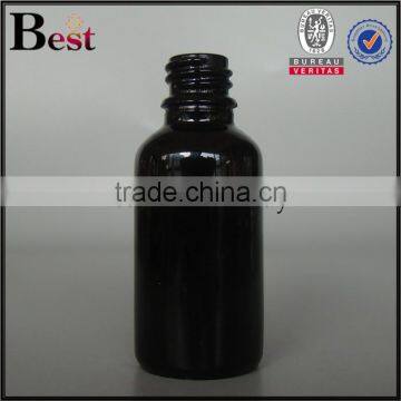 Wholesale 30ml Cosmetic Bottle Black Glass Aluminum Cap Essential Oil Fragrance Perfume Screen Printing Hot Stamping Free Sample photo-2