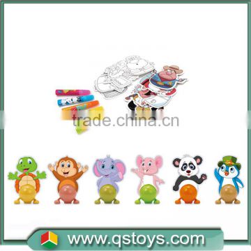 Wind up mini animal Inteligent DIY painting toy