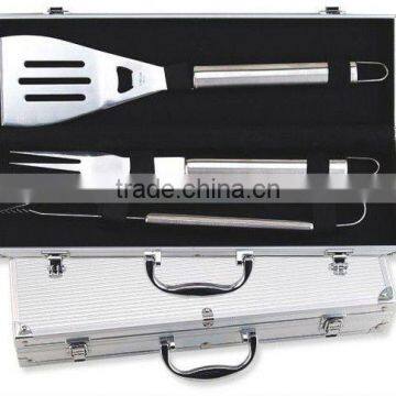 3pcs SS handle bbq set in Alu case