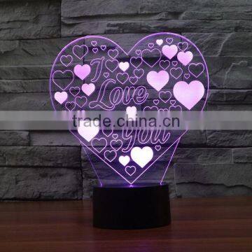 3D LED Acrylic Full Color Visual Lamp Light LOVE Symbol photo-4