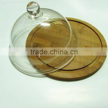 2017ound Bamboo Cheese Dome With PC Lid