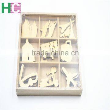 2016 Art Craft New Design Christmas Present Wooden Stamps Snow Wood Toy Piece photo-3