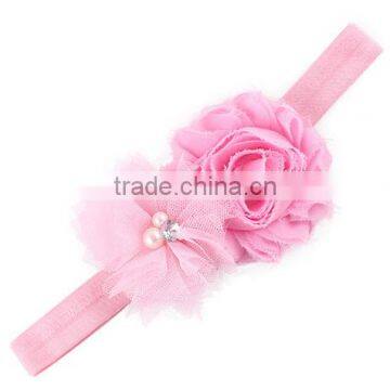 2015 Wholesale Baby Toddler Infant Flower Headband With Pearl Hair Bow Band Accessories photo-4