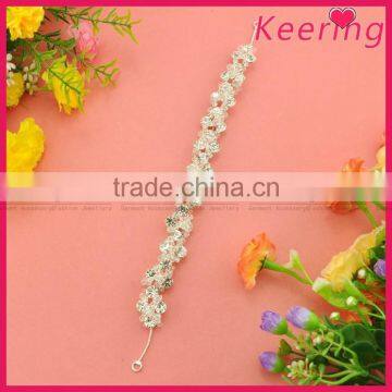 silver rhinestone chain small spring metal hair clip WHD-062