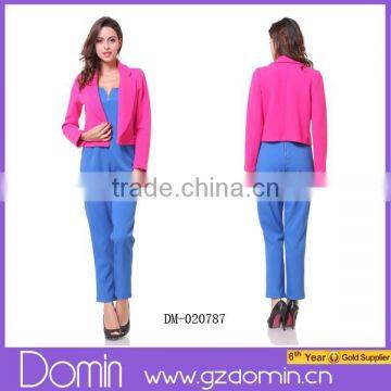 Women's Solid Ponte Long Sleeve Fashion Pink Blazer