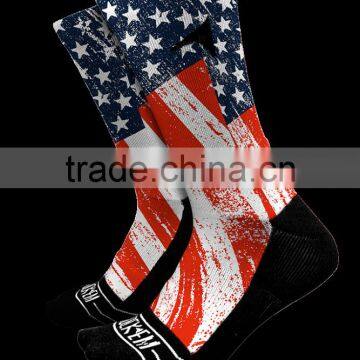 Polyester Athletic Black Sole Sublimation Blank Socks photo-2