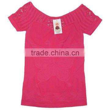 Women's seamless short-sleeved shirts for girls