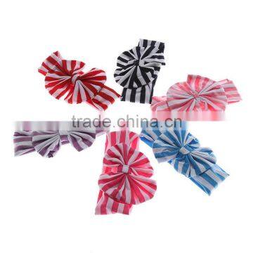 Latest Baby Headwarp Baby Cotton Headband Girl Large Bow Stripe headband