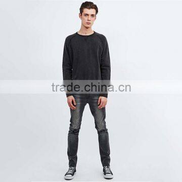 Custom Blank Black Crew Neck Pullover Hoodie Wholesale Plain Hoodies photo-3