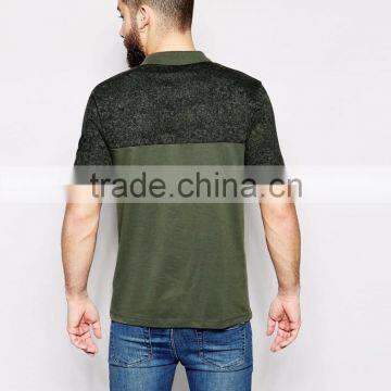 Custom 100% Cotton Casual Style Dri Fit Mens Short Sleeve Polo Shirt With Marble Print In Khaki With Rib Collar photo-4