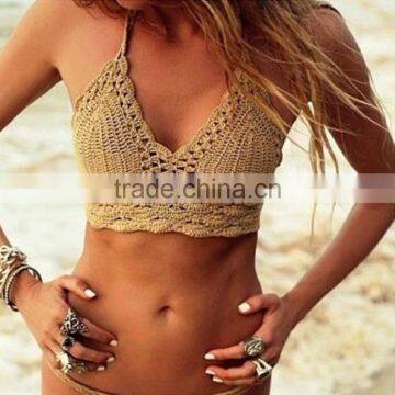 best selling ladies sexy cotton handmade crochet bikini