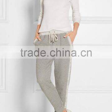 Wholesale Women Lace-trimmed Cotton-blend Terry Track Pants photo-4