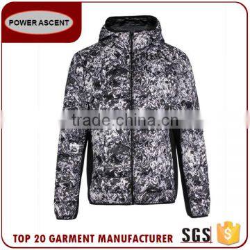 Hot Style Water-Wave Print Light Weight Fashion Quilting Padded Jacket For Men