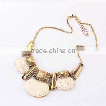 Zm33435a Fashion Bohemian Women Turquoise Gold Plated Statement Necklace Jewelry photo-5