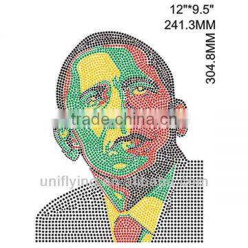 US President Obama rhinestone hot fix transfers