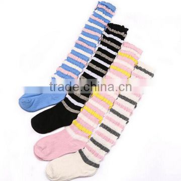 2017 New Arrival Personalized Your Own Brand Design Long Stretch Polyester Cotton Cartoon Cute Kids Girl Tube Socks