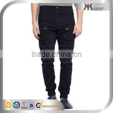 Distressed Hot Sale Man Latest Stylish Solid Cargo Track Pants, Jogger Pants