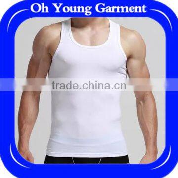 100% polyester blank vest body shaper slimming vest men's dry fit custom gym stringer vest