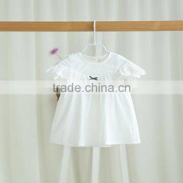 S17354A Beautiful White Ruffled Shirts Children Fashion Summer Blouses photo-5