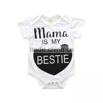 S17532A Girl Cotton Bodys Love Pattern Mom's My Bestie Jumpsuit Summer Jumpsuit photo-4