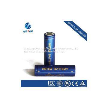 3.2V 1400mAh, 1500mAh, 1600mAh LiFePO4 Lithium 18650 Battery