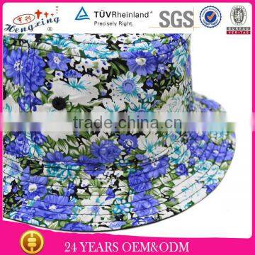 2015 New Style Design Your Own Cheap Custom Bucket Hat Made Two-sides Floral Print Bucket Hat photo-2