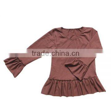 2016 Baby Names Factory Wholesale Ruffle Cotton Clothes Baby Shirts Ruffle Fall Boutique Clothes photo-3