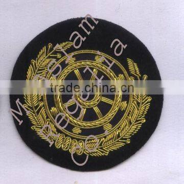 Hand Embroidery Ships Wheel Badge