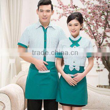 Custom Summer Korean Style Short Sleeve Waitress Uniforms for Western Restaurant Wholesale photo-2