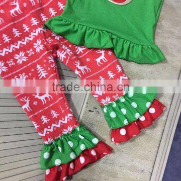 Baby Kids Wear Christmas Outfits Reindeer Top Aztec Pants Kids Fashion Suit Cute Clothes Set photo-3