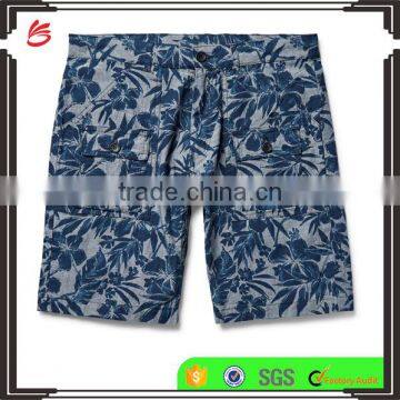 High Quality Whole Through Floral Prints One Button Closured Chino Shorts for Men