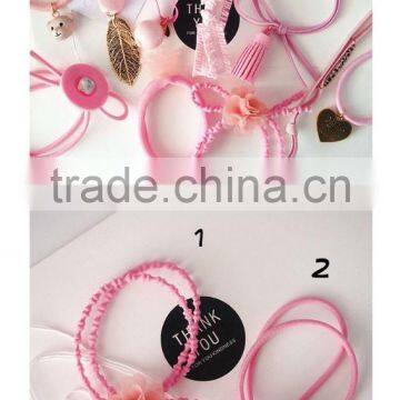 2017 Wholesale Pink Charm Knotted Hair Tie Set photo-2