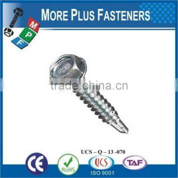 Made in Taiwan DIN 7504 K Color Steel Plate Fixed Water Proofed Hex Head EPDM Washer Self Drilling Screw