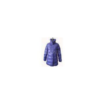 Light Weight Padded Blowing Womens Long Down Coat Purple For Winter