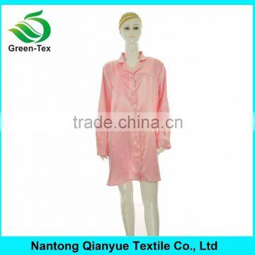 Pink Sexy Silk Satin Women Nightshirts