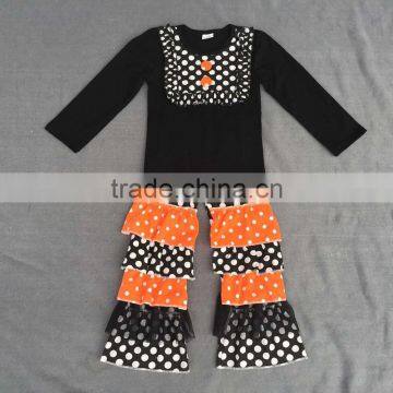 2016 Baby Halloween Costume Wholesale Clothing,Long Sleeve Polka-dot Pants Capri Set,cotton Design photo-2